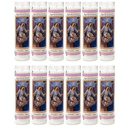 Ginger Wholesale Guardian Angel Religious Candle, Devotional, Vigil, Novena, Prayer, Saints, Candles, White, 12pk (2 Cases)