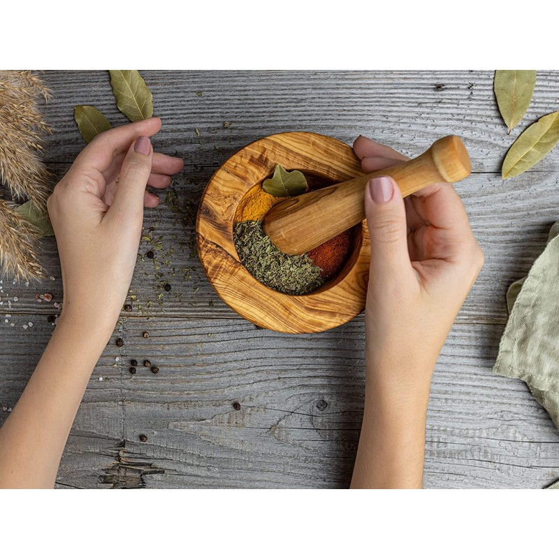 Olive Wood Mortar & Pestle Set "The Iconic Mortar"