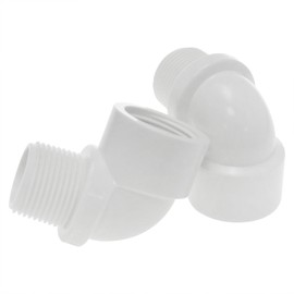 PIYANYO White 3/4 inch 90 Degree Elbow PVC Male Thread to Female Thread Elbow Adapter Pipe Pressure Fittings 4pcs