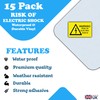 15 Pack - Warning Risk of Electric Shock Stickers -