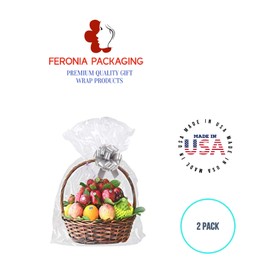 Feronia Packaging Gift Wrap Cellophane Bags 2 Pack (20 x 30)
