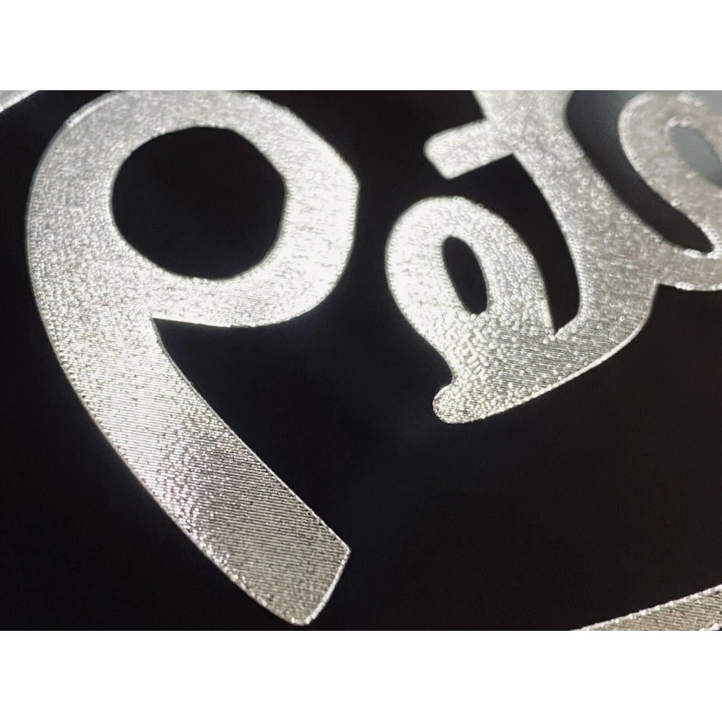 BLVD Engraved Peterbilt Car Tag Diamond Etched Black Aluminum Metal