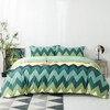 SAPHREAS Green Wave Pattern Duvet Cover Set Cotton Striped Bedding