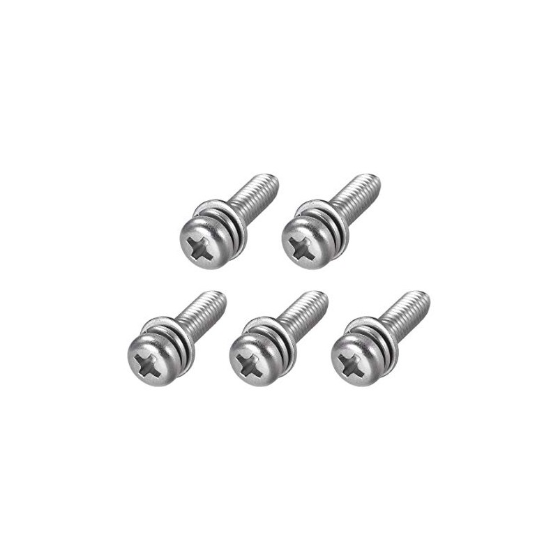 sourcing map M5 x 20mm Stainless Steel Phillips Pan Head