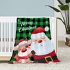 Neatee Living Christmas Baby Throw Blanket Small Green Plaid Santa