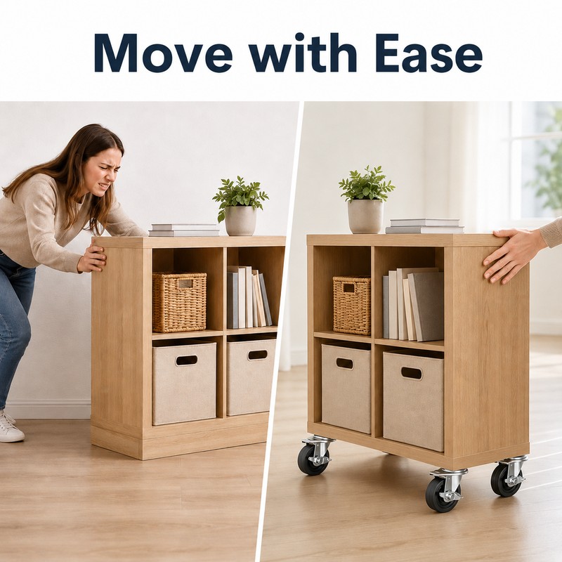 Swivel Chair Caster with Brake for Mobile Furniture - Durable