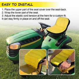 LP92334 Riding Lawn Mower Seat Cover for John Deere, Riding Mower Cushioned Seat for John Deere Mower & Gator Replace for CPLP92334, Large Tractor Seat Cover up to 18" Oxford 600D Fabric Waterproof