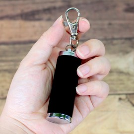 Daio Seisakusho Portable Ashtray, Keychain, With Nascan Included, Portable Ashtray, Lightweight, Butt Holder, Outdoor, Field, Sliding, Cylindrical, Black, Black, Cylindrical Black