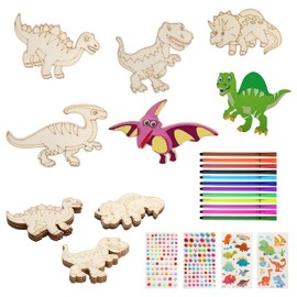 40 Stück Dinosaurier Holzbausatz Kinder Kindergeburtstag Basteln, Holzbastelsets Bastelset Kindergeburtstag Holz zum Bemalen, Bastelsachen Dinosaurier Geburtstag Bastelset Kinder 4 5 6 7 8 Jahre