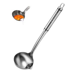 YYDS Fat Separator,304 Stainless gravy ladle,Soup Ladle for Kitchen,Separate Fat, Filter out water and oil,Gravy Separator Ladle for Cooking