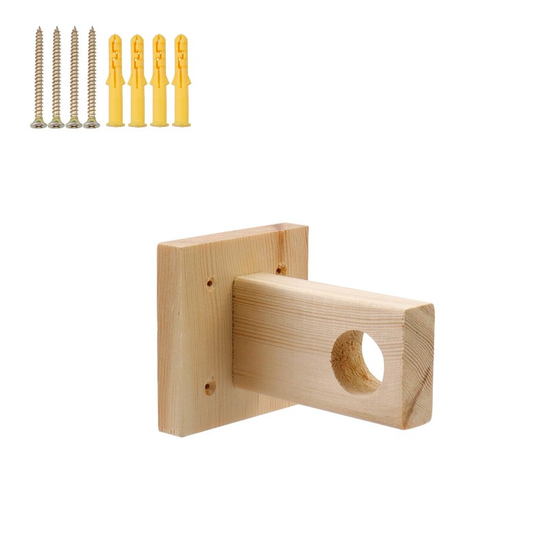 Antrader Unfinished Wooden Curtain Rod Holder Brackets,Ceiling Mount Closet Pole
