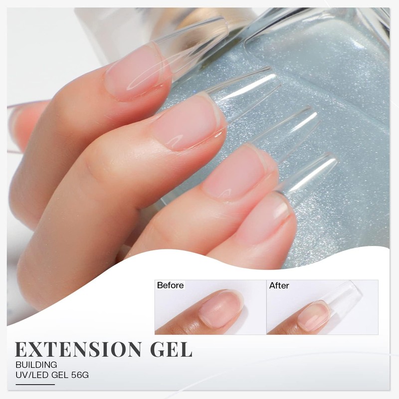 Morovan Clear Builder Gel for Nails: UV/LED Hard Gel Kit