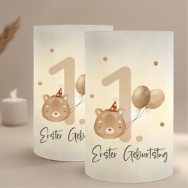 MeinBaby123® Pack of 10 Lantern Table Decoration First Birthday Decoration for Boys, 1st Birthday Girl Decoration, Birthday Decoration 1 Year, First Birthday (Bar 1st Year)