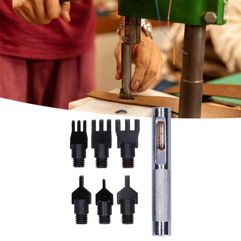 Leather Prong Set Metal Interchangeable Flat Chisel Bit Hole Punch