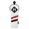 Majek Retro Golf Headcovers White Red and Black Vintage Leather