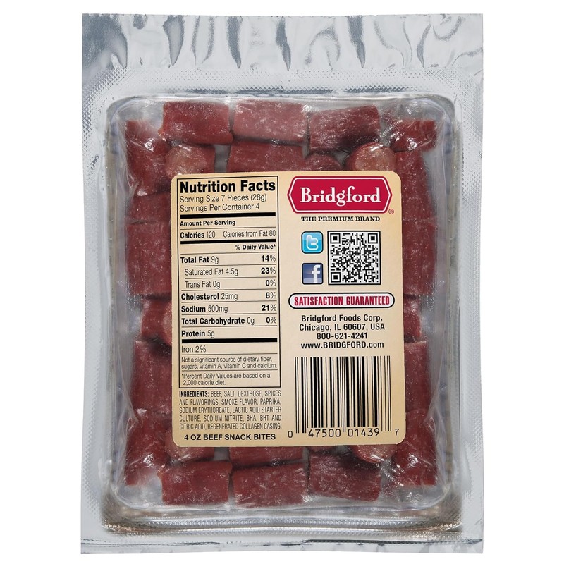 Bridgford Beef Snack Bites 4 oz Pack of 3 -