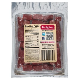 Bridgford Beef Snack Bites 4 oz Pack of 3 - Ready-to-Eat Snacks for On-the-Go Snacking - Gluten-Free Zero Carbs Meat Snacks for Adults - Keto Beef Snack Bites for Your Keto Diets