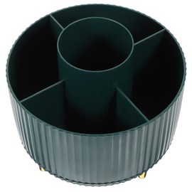 SHOWERORO Compartment Makeup Brush Organizer Rotating Desktop Stationery Holder for Cosmetics Pens Items Modern Design Turntable for Home Office Use