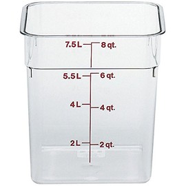 Cambro 8SFSCW CamSquare Food Container 8 qt. 8-3/8x8-3/8x9-1/8 clear, 6ct