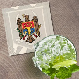 Unbranded Moldova Coat Of Arms 4'' X 4'' Square Wooden Coaster