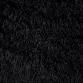 Shannon Fabrics Shannon Faux Fur Mongolian Black Fabric by The Yard