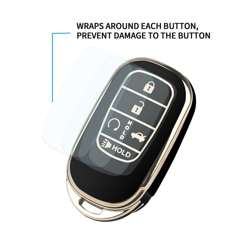 QBUC for Honda Key fob Cover with Keychain,Car Key Case