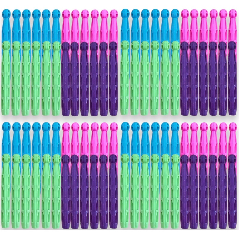 96x Plastic Dolly Pegs For Washing Line Heavy Duty Dolly