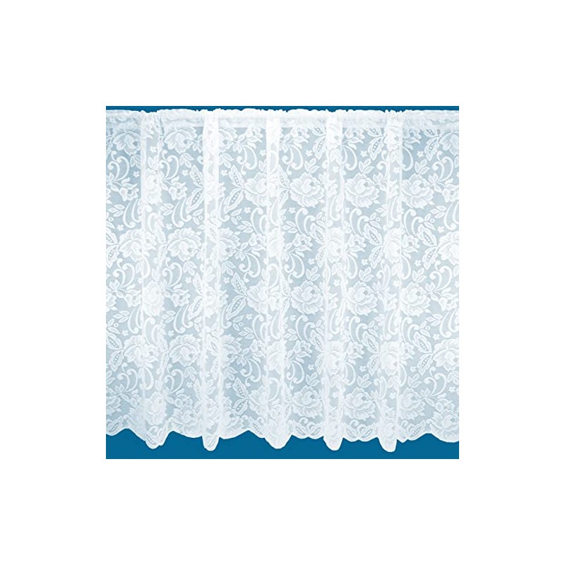 NetCurtainsUK Sorrento Heavy Quality Floral Pattern Net Curtains In White