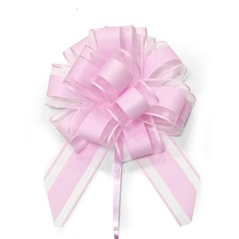 10Pcs Pink Pull Bows, 6 Inch Pink Bows for Gift Wrapping, Party Decorations, Flower Bouquet and Basket, Wedding Favors, Anniversary, Christmas Tree Ornaments