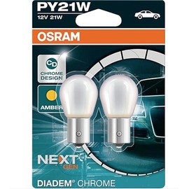 OSRAM DIADEM CHROME PY21W halogen, signallamp, turn signal light, 7507DC-02B, 12V, double blister 2 pieces
