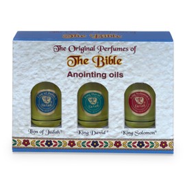 Anointing Oil for Prayer 3 Bottles Set 10ml/0.34oz Each Bottle - The Original Perfumes of The Bible - Lion of Judah, King David and King Solomon - Made in The Holy Land - by Ein Gedi