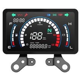 Geloo Motorcycle Speedometer Digital Motorcycle Speedometer 12 V with 7.7 Inch Display, Automatic Brightness Adjustment for Honda CG125 Forza125 FT125