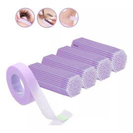 Mouyic 300 Microbrush Extensiones De Pestañas + 2 Cinta Micropore