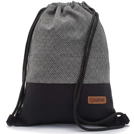 By Bers Leon Gym Bag with Inner Pockets Zip Backpack Bag Women Men Gym Bag Draw String, Labyr_sw, standard size, Gym bag backpack gym bag bag