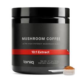 Mushroom Coffee - Ultra High Potency 10:1 Concentrated Extract - Colombian Sourced Beans with 10 Mushroom Blend, Lion's Mane & Cordyceps - Rich & Functional Coffee Alternative - Third-Party Lab Tested