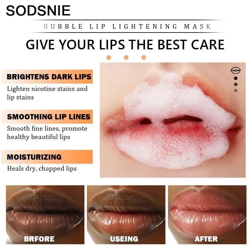 Mascarilla de Burbujas para Labios - Fórmula Aclarante y Exfoliante