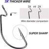 50 pieces offset hooks, offset worm jig hooks, fishing hook