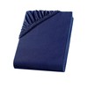 Visaggio Microfibre Fitted Sheet 90-100 x 200 cm Dark Blue Microfibre Polyester Fitted Sheet