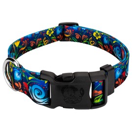Country Brook Petz - Deluxe Dog Collar - for Durability, Comfort & Style - Vibrant Floral Collection with Charming Design - Potpourri, Large