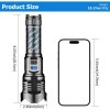 Garberiel Super Bright 900000Lumen 50W LED Powerful Flashlight Rechargeable Tactical
