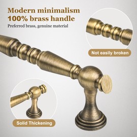 Urnew 2 Pack Antique Brass Kitchen Cabinet Drawer Pulls,3.75in(96mm) Vintage Bronze Bar Furniture Handle for Closet Dresser Wardrobe Cupboard Furniture Door Hardware