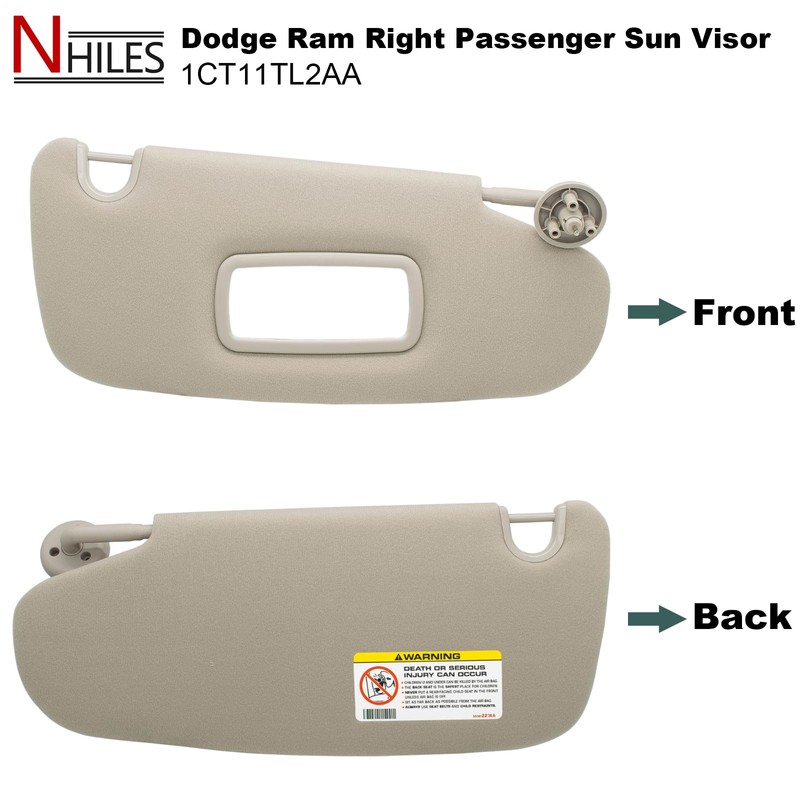 NHILES Left Driver & Right Passenger Sun Visor Compatible with
