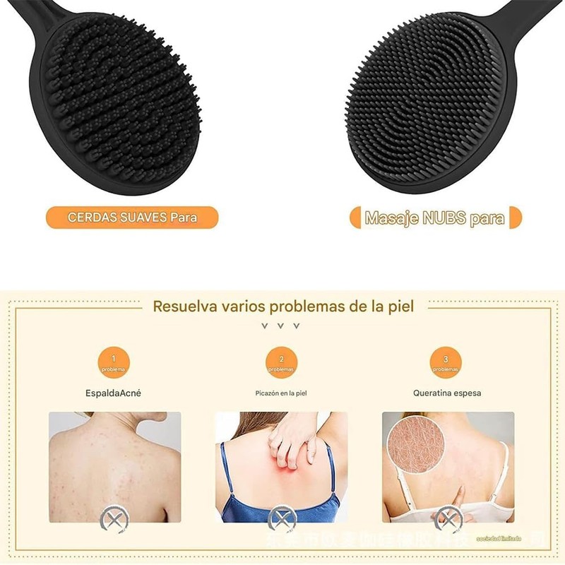 Juego de 4 cepillos de baño de silicona, que incluye