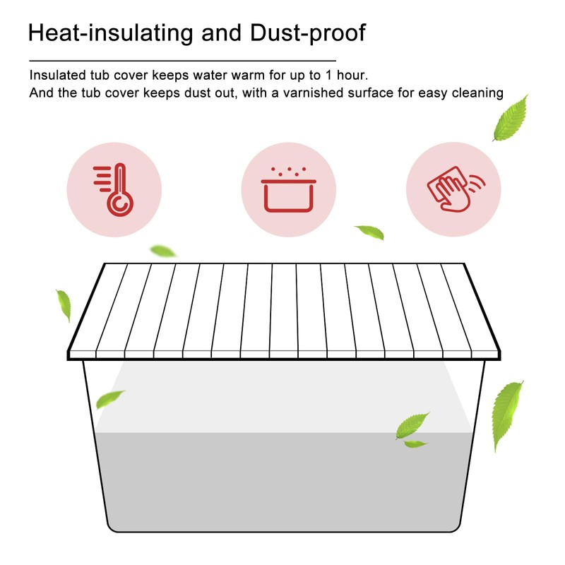 Bathtub Tray, Foldable Anti-dust Bathtub Cover Bath Insulation Cover, PVC