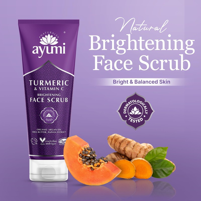 Ayumi Turmeric Brightening Face Scrub | Ideal Scrub with Vitamin