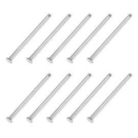 PATIKIL 6 x 100mm Single Hole Clevis Pins, 10 Pieces 304 Stainless Steel Flat Head Pin for Hitch Pin Lock Link Hinge Systems, Silver