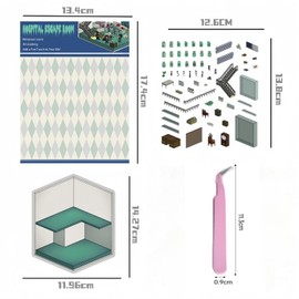 8 Sets DIY 3D Sticker Scene with Tweezers,Fun DIY House Stickers Miniature Room Stickers for Kids Cute Make Your Own Mini Terror Bookstore Therapy for Adult Relief Stress Pass The Time