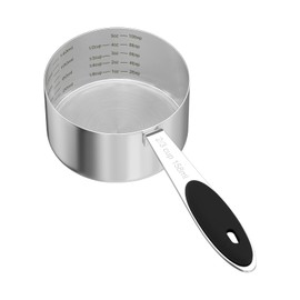 1PCS 2/3CUP(158ml) Dog Cat Food Scoop, Stainless Steel Measuring Cup, Metal Pet Scooper with Inner Precision Scale Measurement