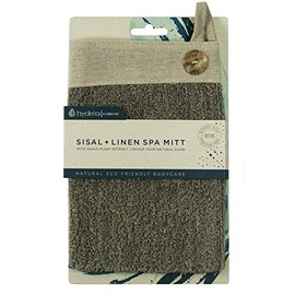 Hydrea London Natural Charcoal Sisal & Linen Exfoliating Square Wash Mitt BEMT09