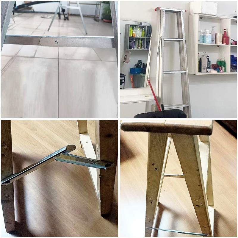 ITROLLE 2PCS Silver Folding Step Hinge Replacement Kit Aluminum Herringbone